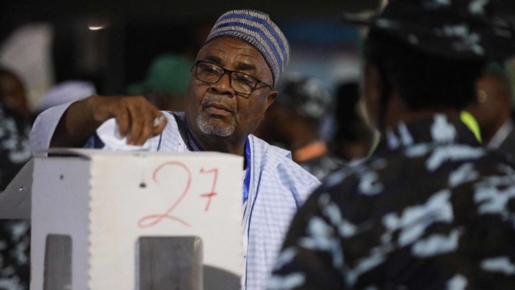 A delegate casts his vote during the primary elections of a political party in Nigeria