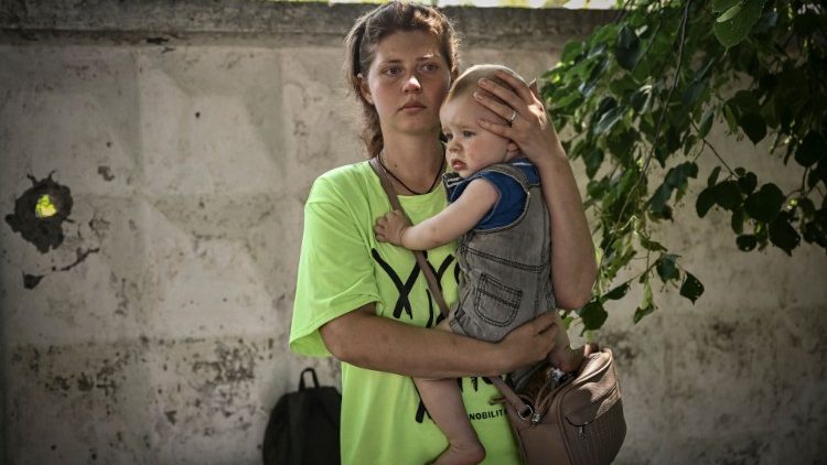 Ukrainian mother and child