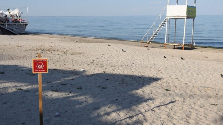 Una spiaggia minata ad Odessa