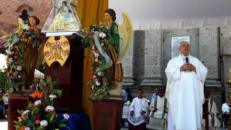 Cardinal Jose Francisco Robles during Mass in the wake of violence in Mexico.