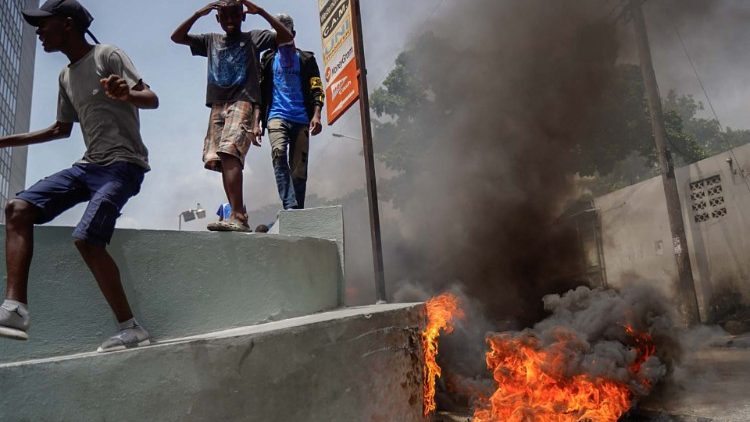 Protestierende in der Hauptstadt Port- au -Prince