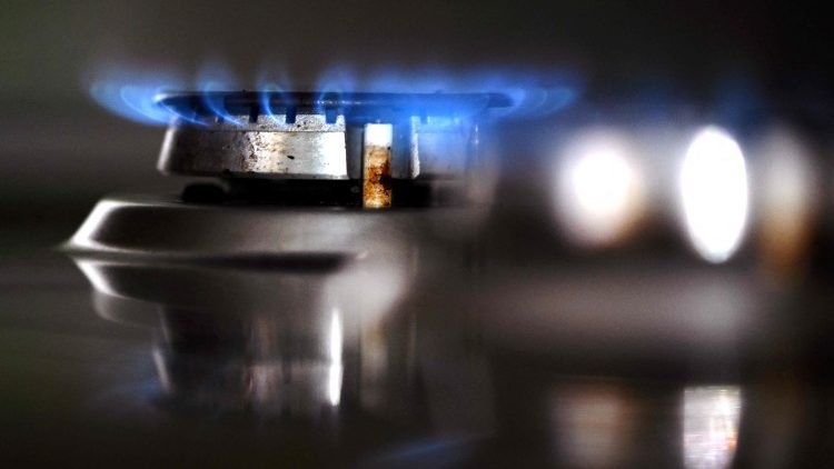 Photo of a flame of a burning hob at a gas cooker in Germany