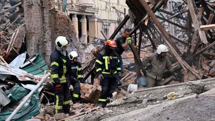 Edificio distrutto nella regione di Kharkiv