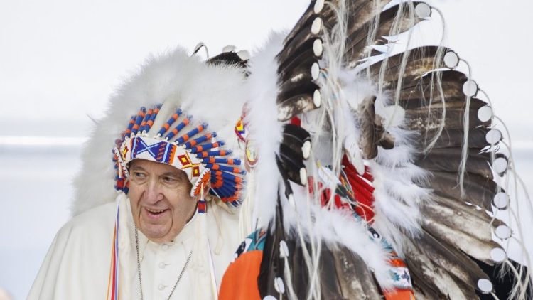 Ein in den kanadischen Medien oftmals benützten Bild der Papstreise