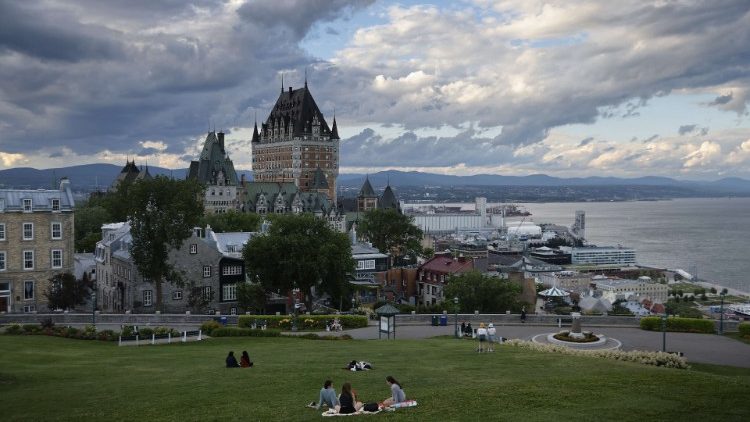 Vue sur la ville de Québec et sa citadelle, le 26 juillet 2022, à la veille de l'arrivée du Pape François 