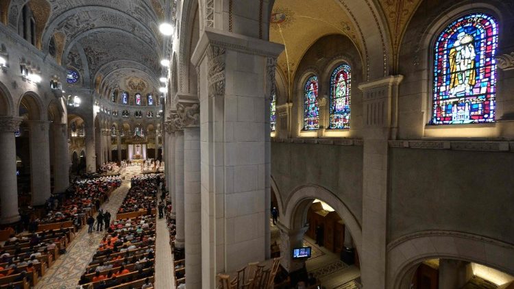 Sanctuaire Sainte-Anne-de-Beaupr,  Qubec, le 28 juillet 2022 lors de la visite du Pape Fran?ois. 