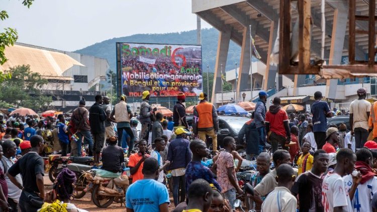 Demonstration in Bangui am 6. August