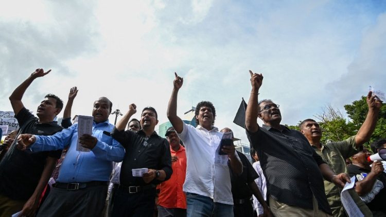 Bei Protesten in Sri Lanka