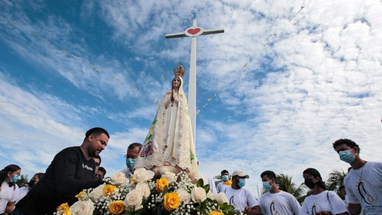 El sábado 13 de agosto, los fieles católicos fueron invitados a dirigirse directamente hacia la Catedral de Managua para el ingreso procesional de la imagen peregrina de Nuestra Señora de Fátima, ya que la Policía Nacional suspendió la procesión prevista "por motivos de seguridad". (Foto: AFP or licensors)