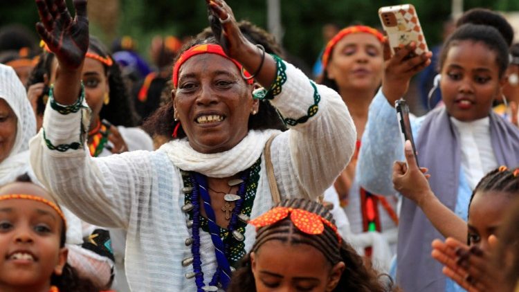 Des chrétiennes orthodoxes éthiopiennes à Khartoum, au Soudan, à l'occasion de la fête d'Ashenda, une célébration tigréenne. 26 août 2022