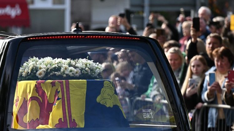 Britain's late Queen Elizabeth II's coffin is taken to Edinburgh