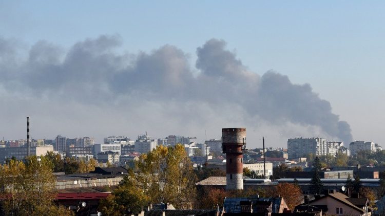 Ostrzelany przez Rosjan Lww, 10 pa?dziernika 2022