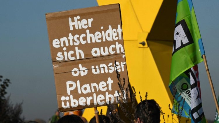 Bei einer Umweltschutz-Demo in Deutschland