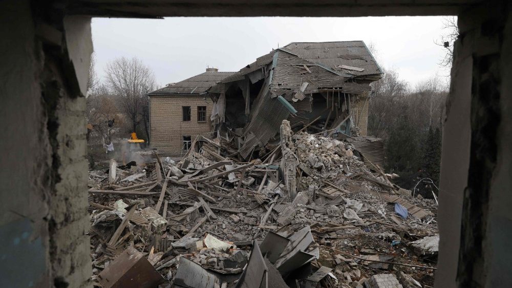 Maternidade destruda por ataque russo em Vlnyansk, regi?o sul de Zaporizhia. (Katerina Klochko/AFP)