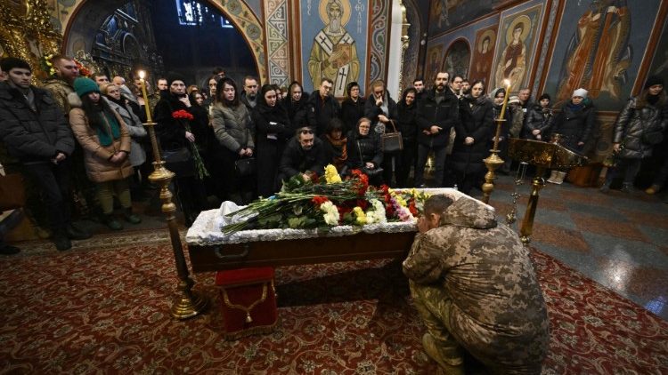 Pogrzeb ukraińskiego żołnierza w katedrze św. Michała w Kijowie, 23 listopada 2022