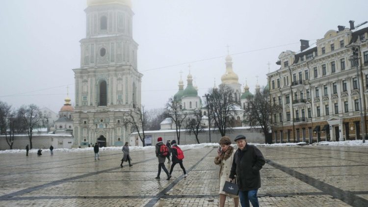 Vue sur la cathédrale Sainte-Sophie à Kiev, le 25 novembre 2022. 