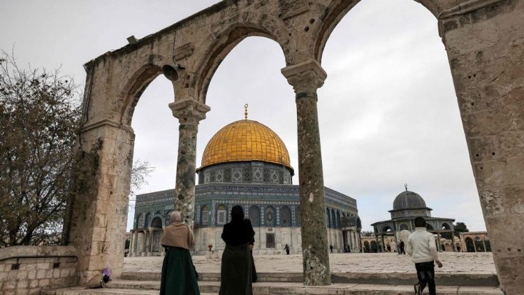 The site of the Al-Aqsa Mosque, also known as the Temple Mount complex