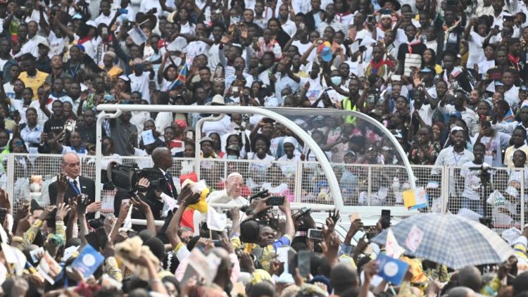 Rencontre du Pape Fran?ois avec les jeunes de la RDC au stade des Martyrs le 2 fvrier 2023