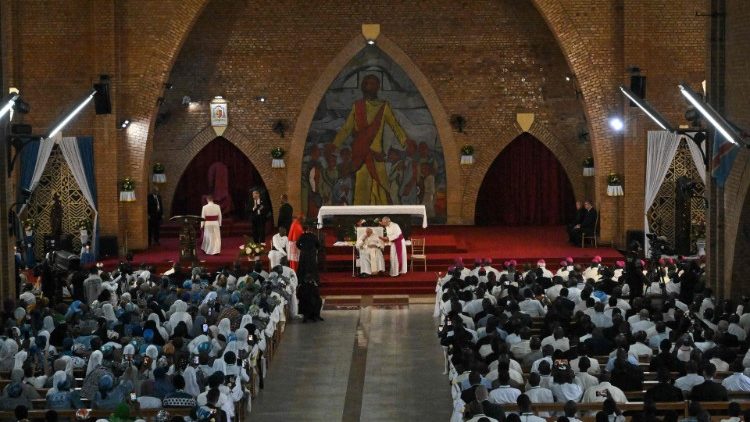 Spotkanie Papie?a Franciszka z duchowiestwem i osobami konsekrowanymi DRK, 2 lutego 2023