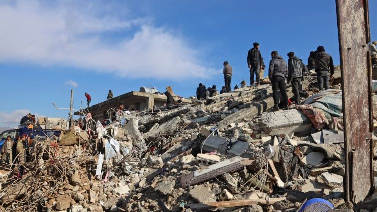 Un palazzo completamente distrutto ad Aleppo