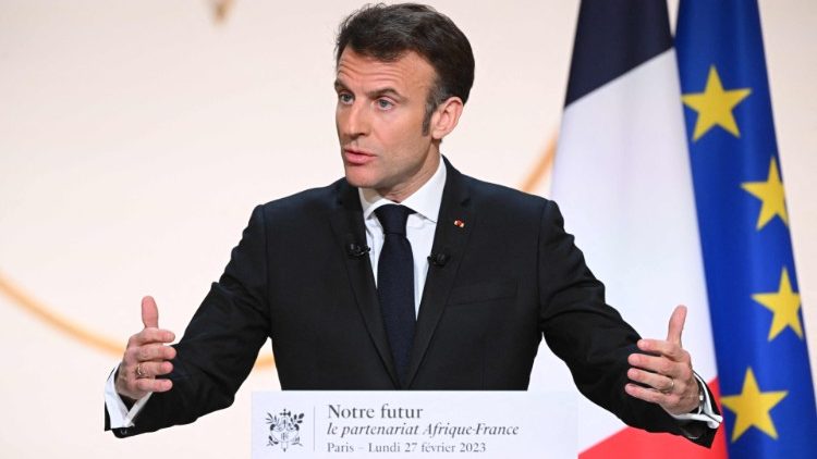 Le président français Emmanuel Macron lors de son discours sur l'Afrique lundi 27 février à l'Elysée