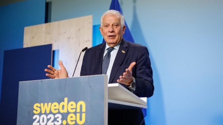Der EU-Außenbeauftragte Josep Borrell bei einer Pressekonferenz