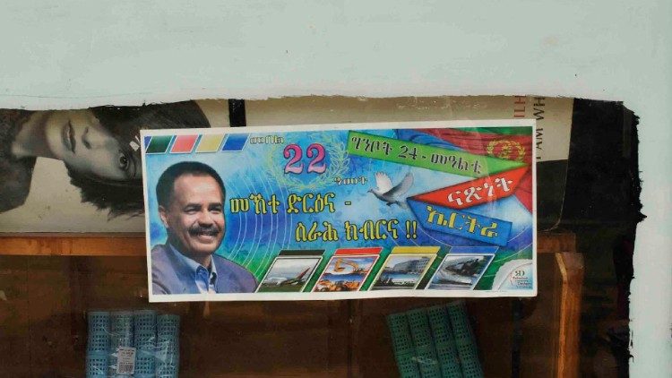 Une affiche du président érythréen, au pouvoir depuis trente ans, dans les rues d'Asmara. 