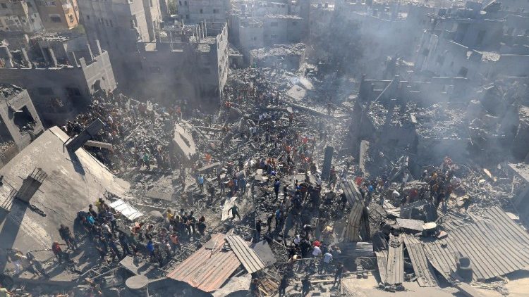 Ruins from an Israeli airstrike