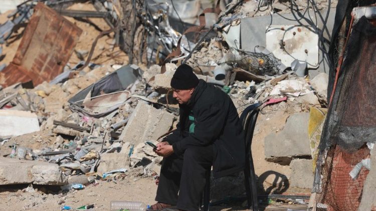 Destruction in Rafah, southern Gaza Strip after an Israeli bombing