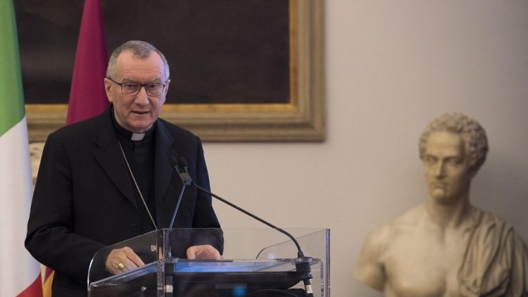Le Secrétaire d’État du Saint-Siège, le cardinal Pietro Parolin, lors du sommet international sur l'eau et le climat, le 23 octobre 2017 à Rome.