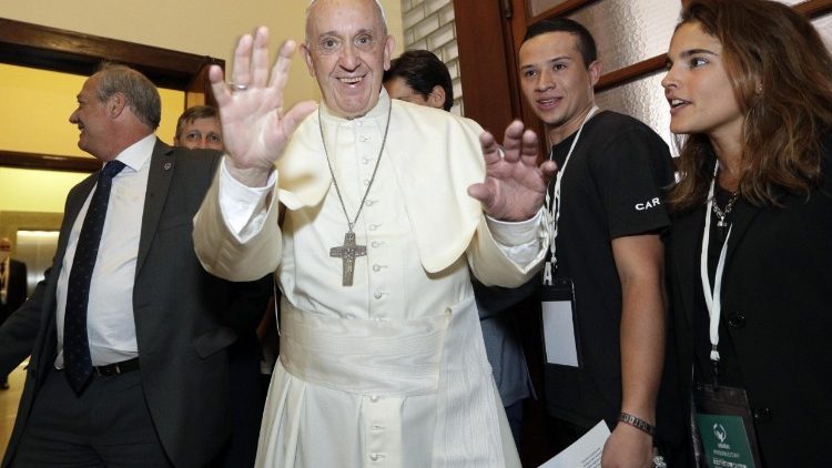 Pope Francis during his visit to the Foundation 'Scholas Occurrentes'