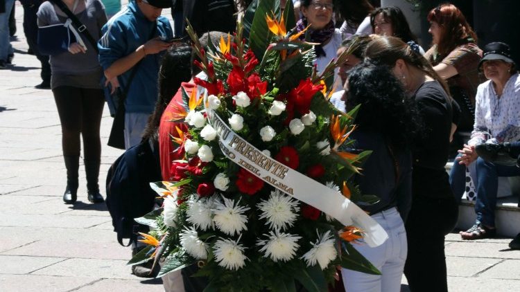 Messe d'enterrement du chanteur uruguayen Daniel Viglietti à Montevideo, le 31 octobre 2017.