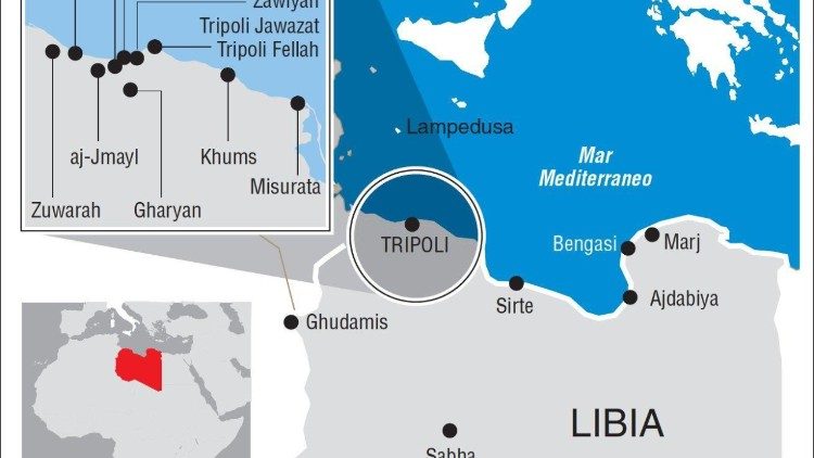 Mappa dei centri di detenzione per migranti in Libia