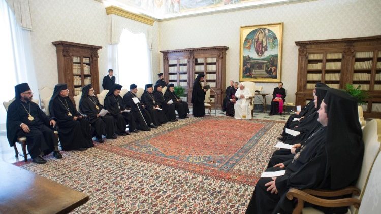 El Pontífice con los miembros del Sínodo greco- melquita.