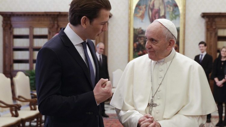 Il Papa con il Cancelliere austriaco Sebastian Kurz