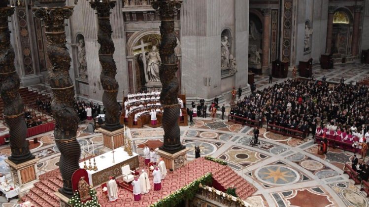Pope Francis  celebrates a mass for Saint Joseph feast and b