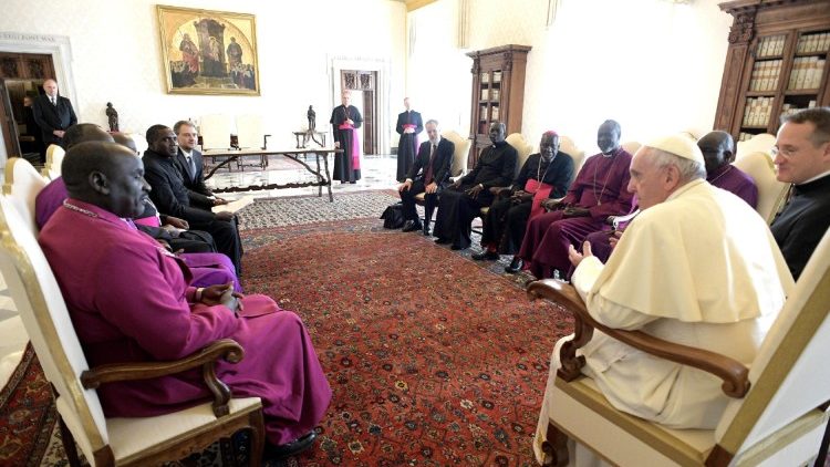 Pope Francis meets delegation of the Council of Churches of South Sudan in the Vatican