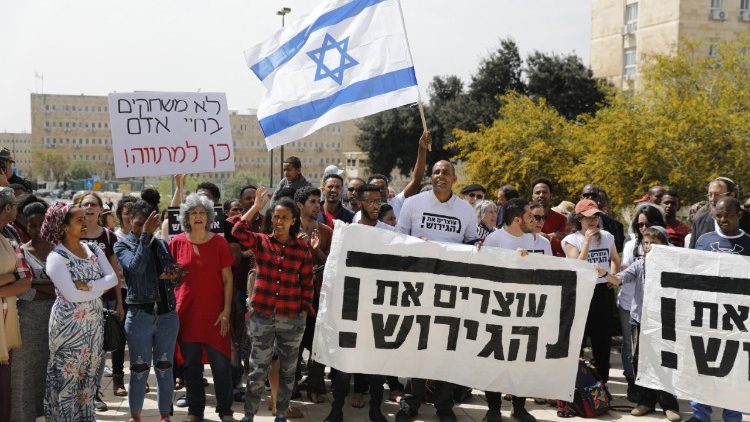 Asylbewerber demonstrieren Anfang April in Jerusalem