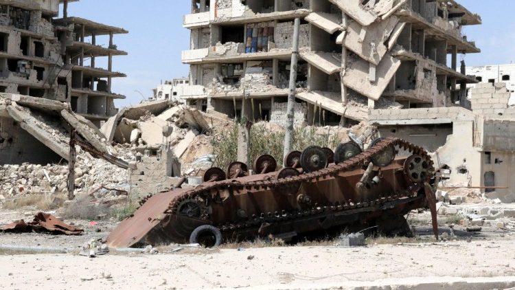 La ville détruite de Zamalka, dans la Ghouta orientale (Syrie)