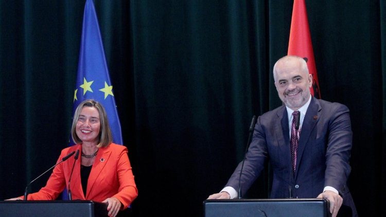 EU foreign policy chief Federica Mogherini visits Albania