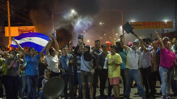 Protestos de estudantes universitários em Manágua