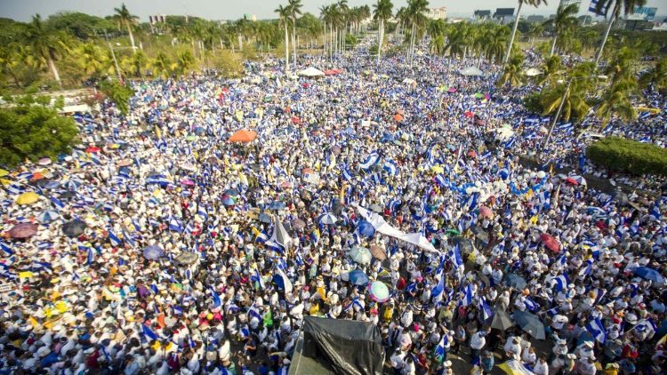 La marcia per la giustizia e la pace ieri a Managua