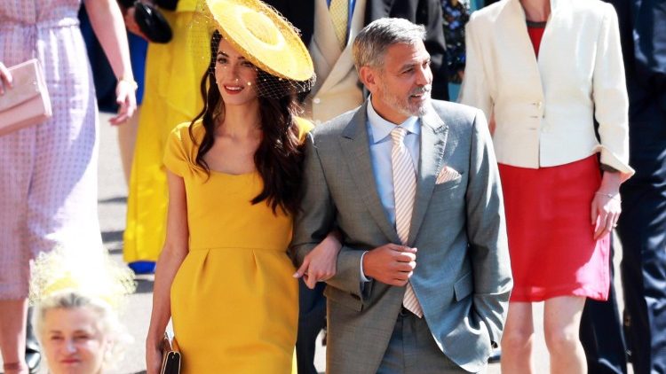 Американският актьор Джордж Клуни и неговата съпруга, Амал, британски адвокат за човешки права