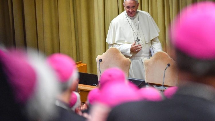 El Papa durante una reunión sinodal