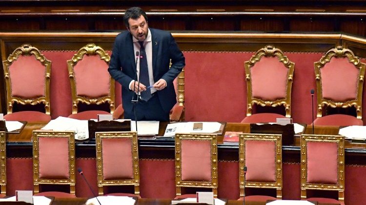 Innenminister Salvini referiert im römischen Parlament zum Fall Aquarius