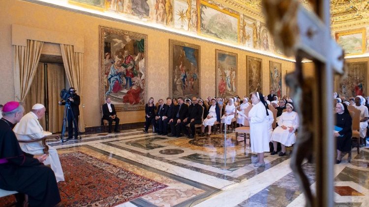 Pope Francis meeting the Theatine Sisters of the Immaculate Conception in the Vatican on June 16, 2018. 