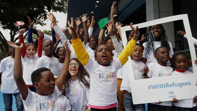 Corazon de Jolie choir made up of refugee children performing in Sao Paulo, Brazil