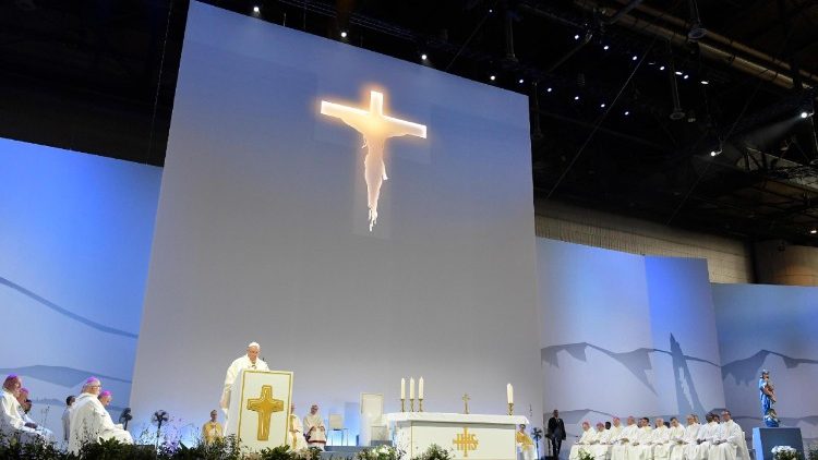 La messe présidée par le Pape François à Genève, le 21 juin 2018.