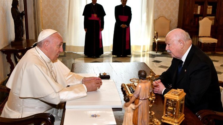 Giacomo Dalla Torre del Tempio di Sanguinetto war im Juni 2018 bei Papst Franziskus im Vatikan zu Gast