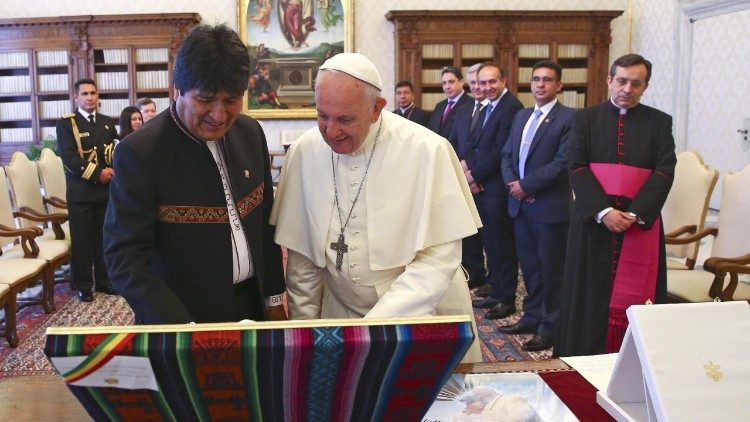 Ferenc pápa Evo Morales bolíviai elnökkel